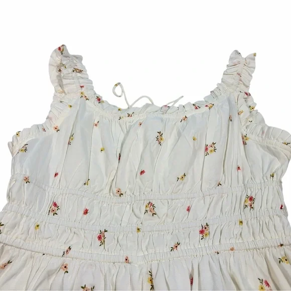 Old Navy Women White Floral Dress Sz M 100% Cotton - Picture 7 of 11